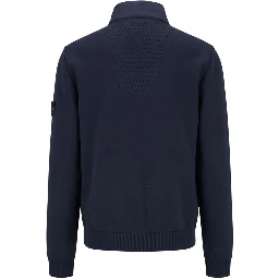 Blue Polyester Men Jacket