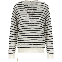 Bicolor Virgin Wool Cardigan
