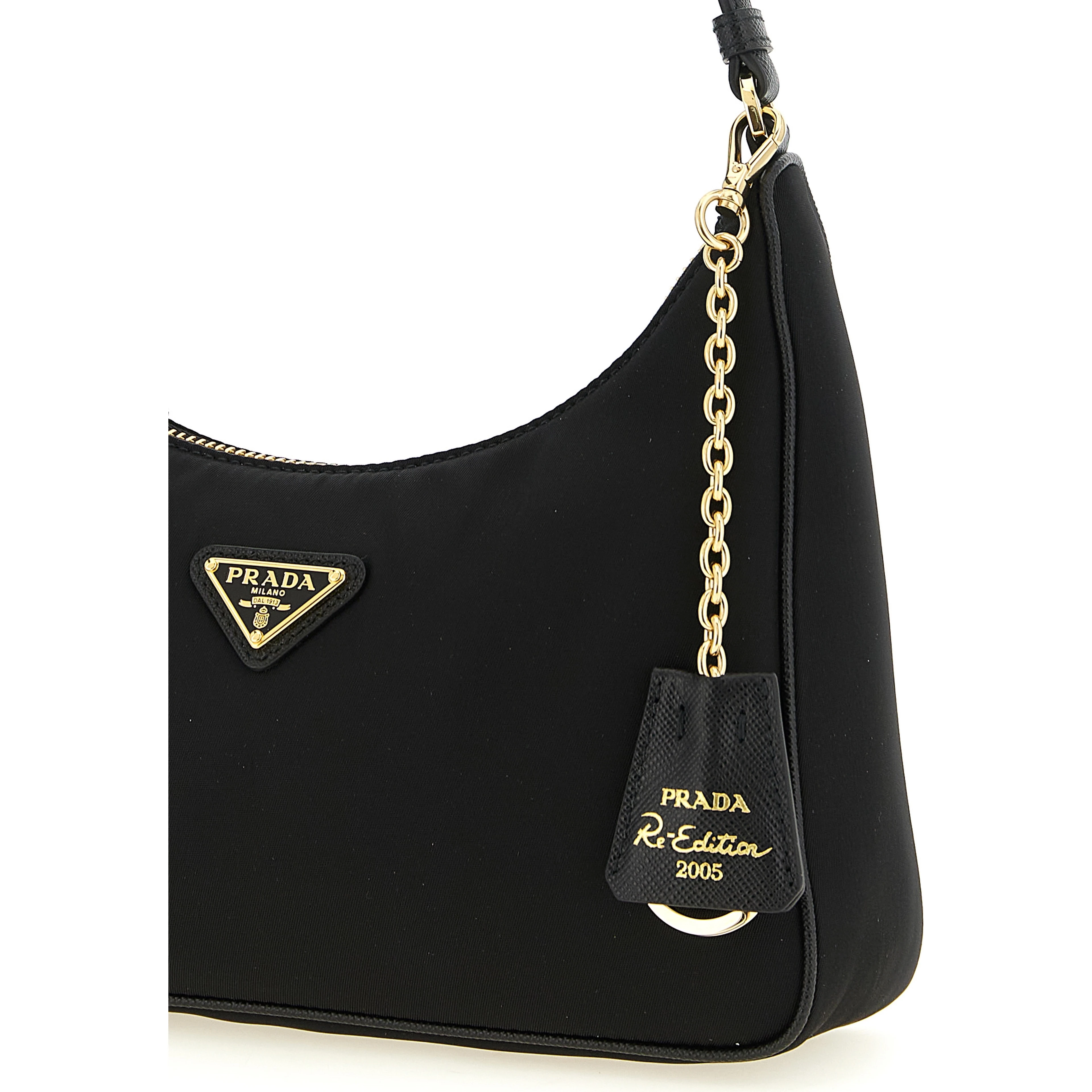 Black Recycled Polyamide Shoulder Bag