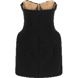 Black Polyester Short Dress