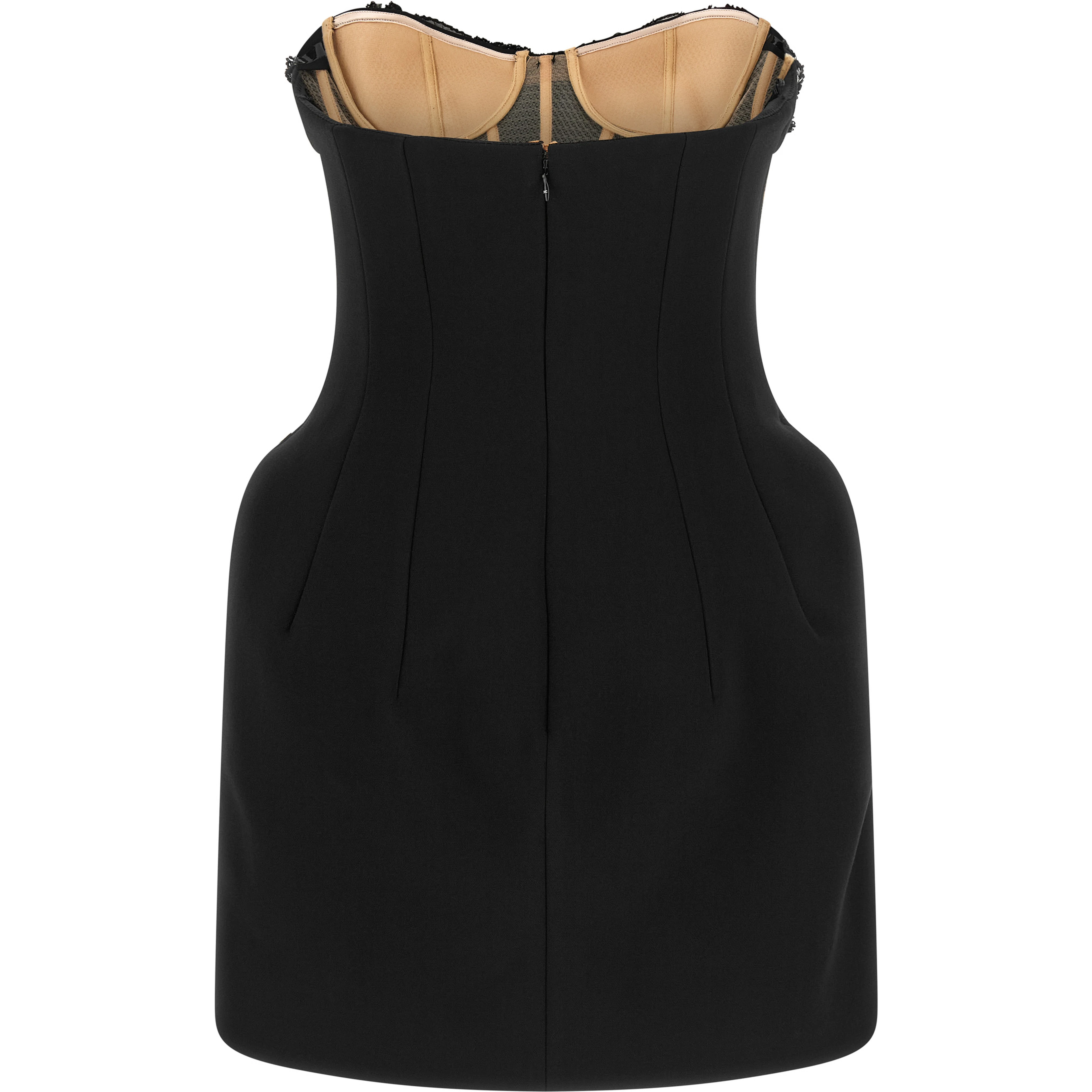 Black Polyester Short Dress