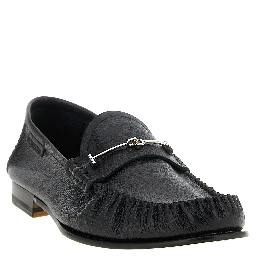 Black Goatskin Slip-On Loafers