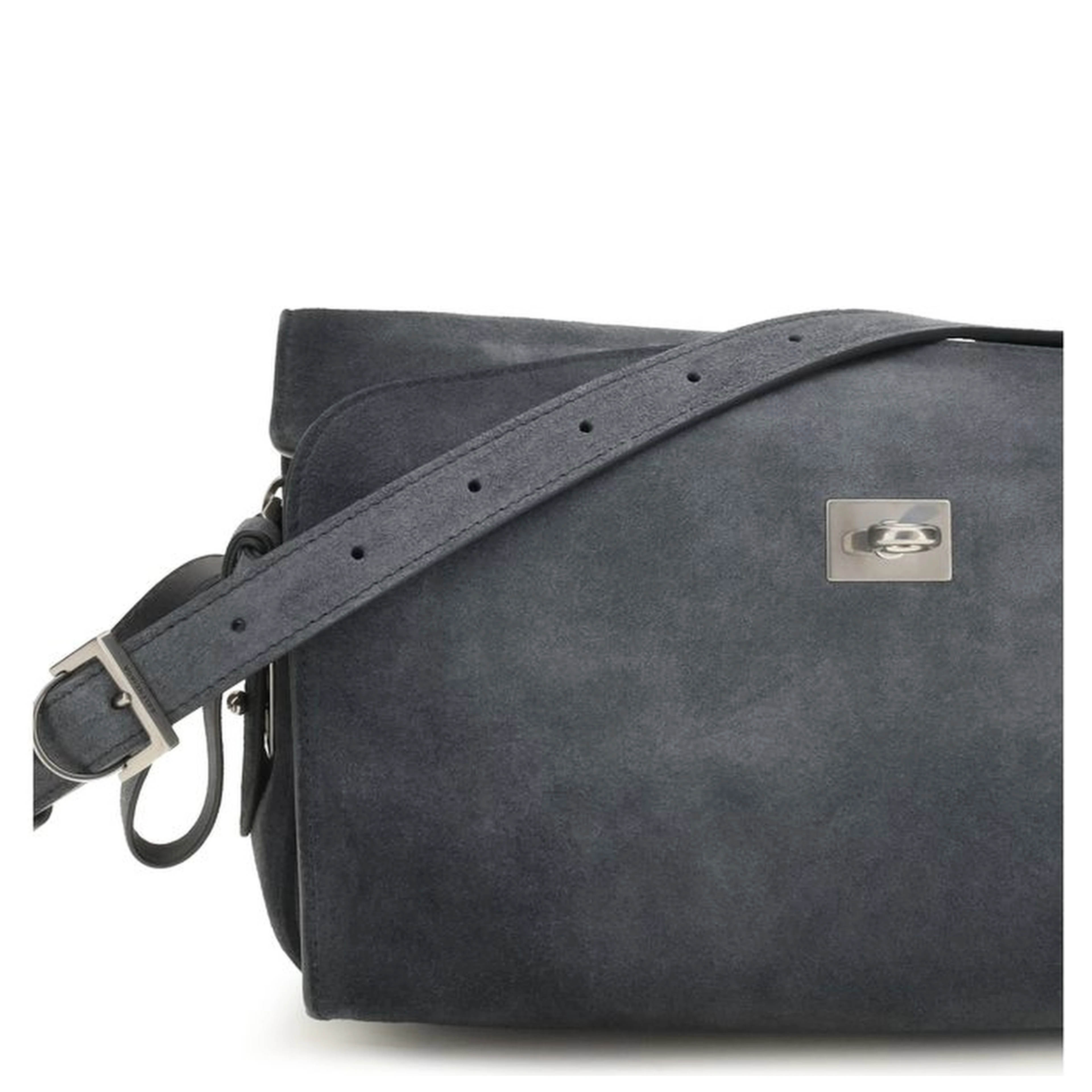 Blue Suede Leather Shoulder Bag