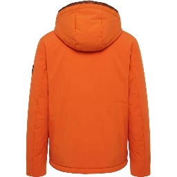 Orange Polyester Men Jacket