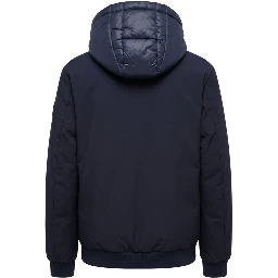 Blue Polyester Men Jacket
