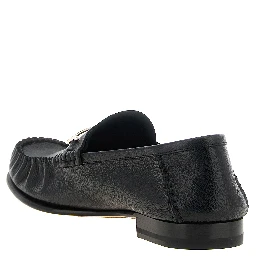 Black Goatskin Slip-On Loafers
