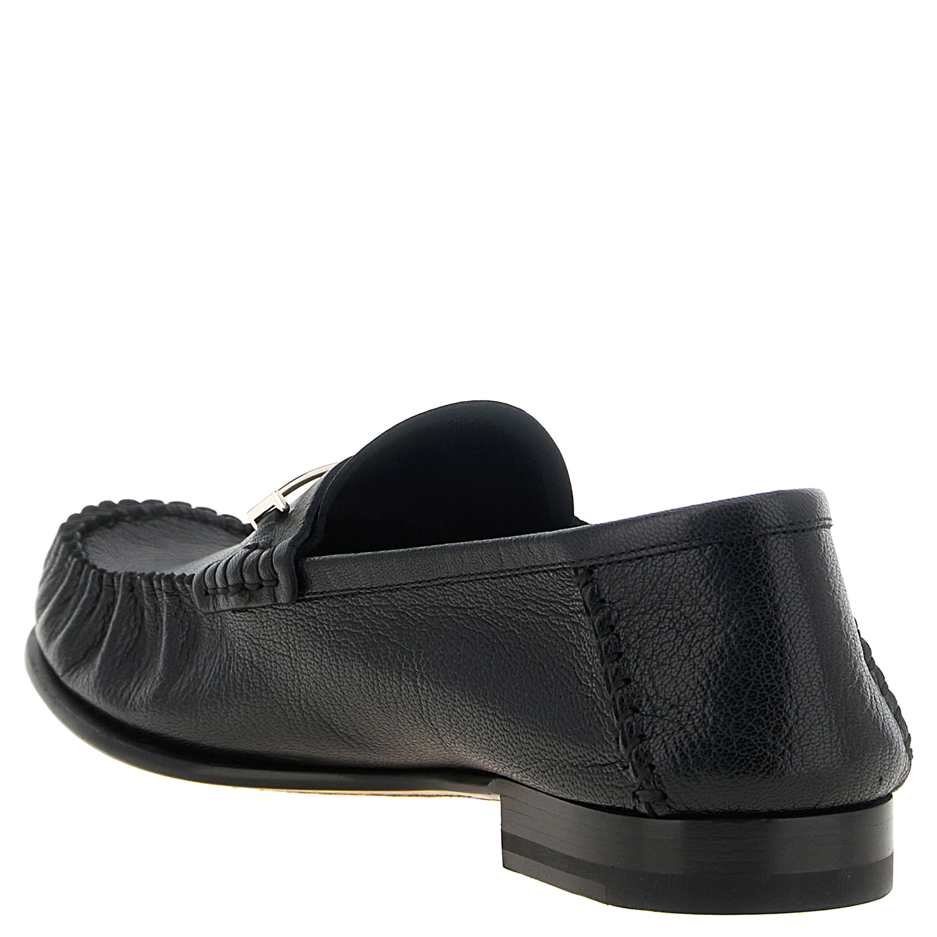 Black Goatskin Slip-On Loafers