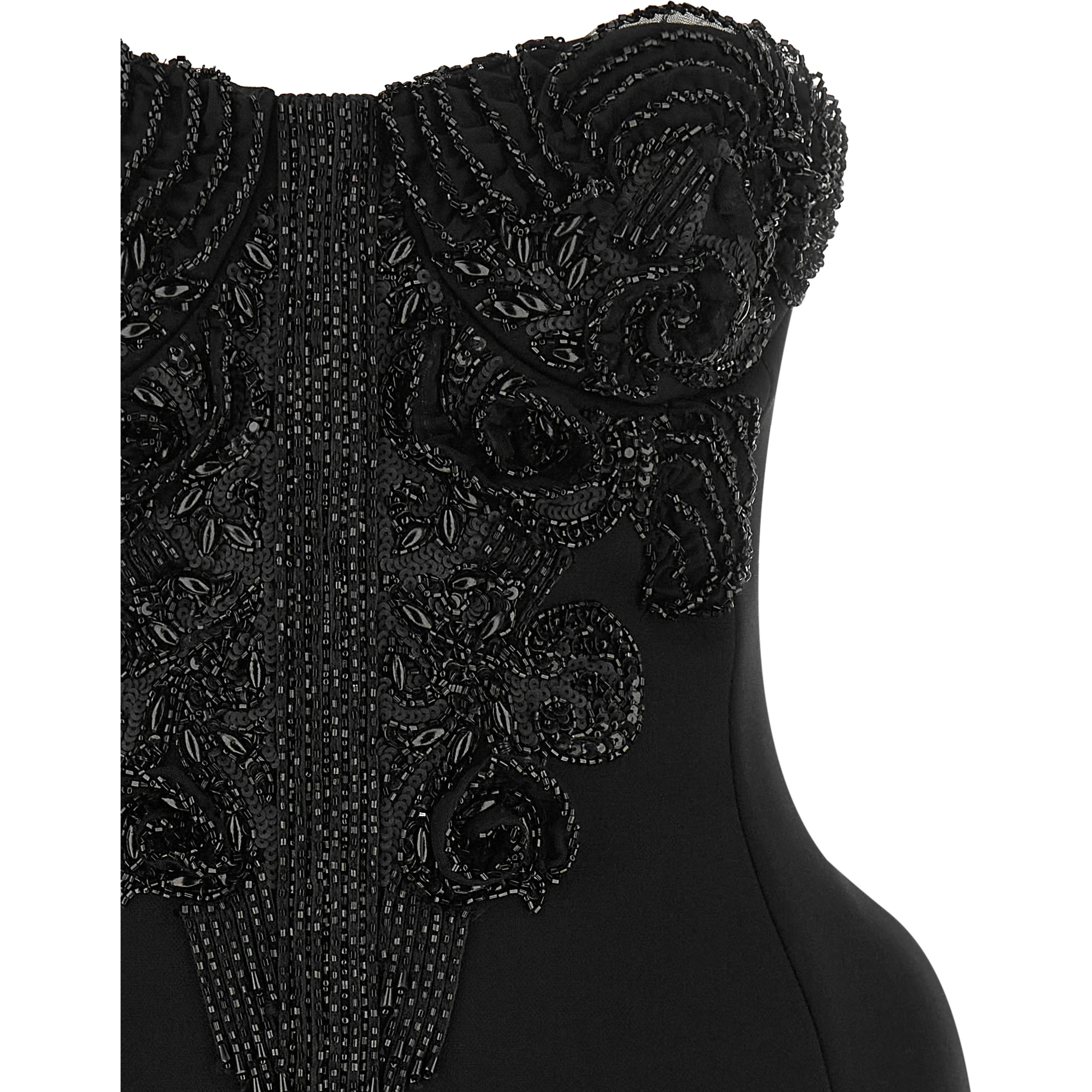 Black Polyester Short Dress