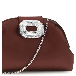 Bordeaux Satin Shoulder Bag