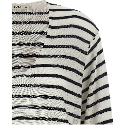 Bicolor Virgin Wool Cardigan