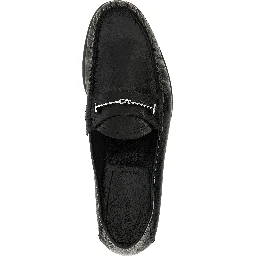 Black Goatskin Slip-On Loafers