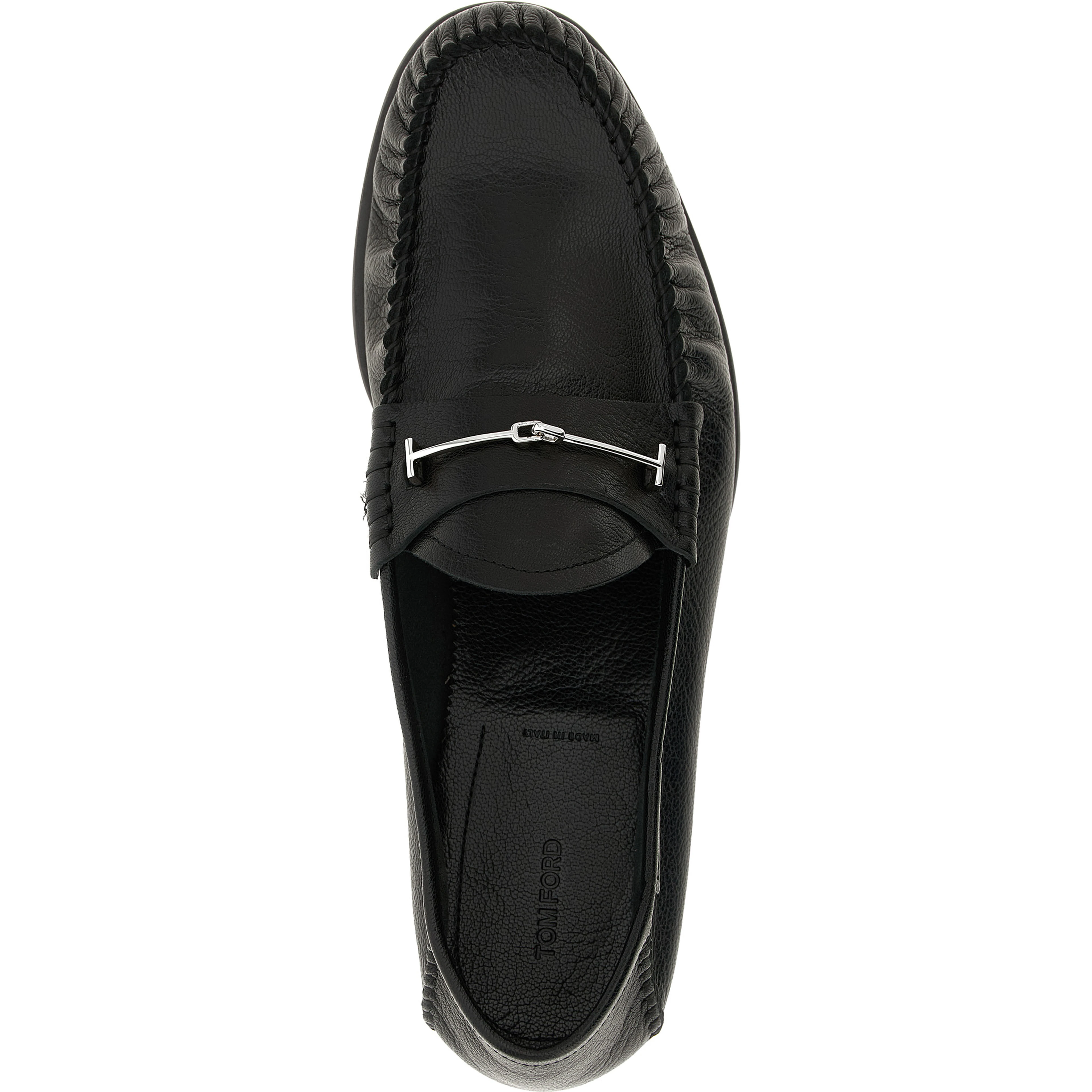 Black Goatskin Slip-On Loafers