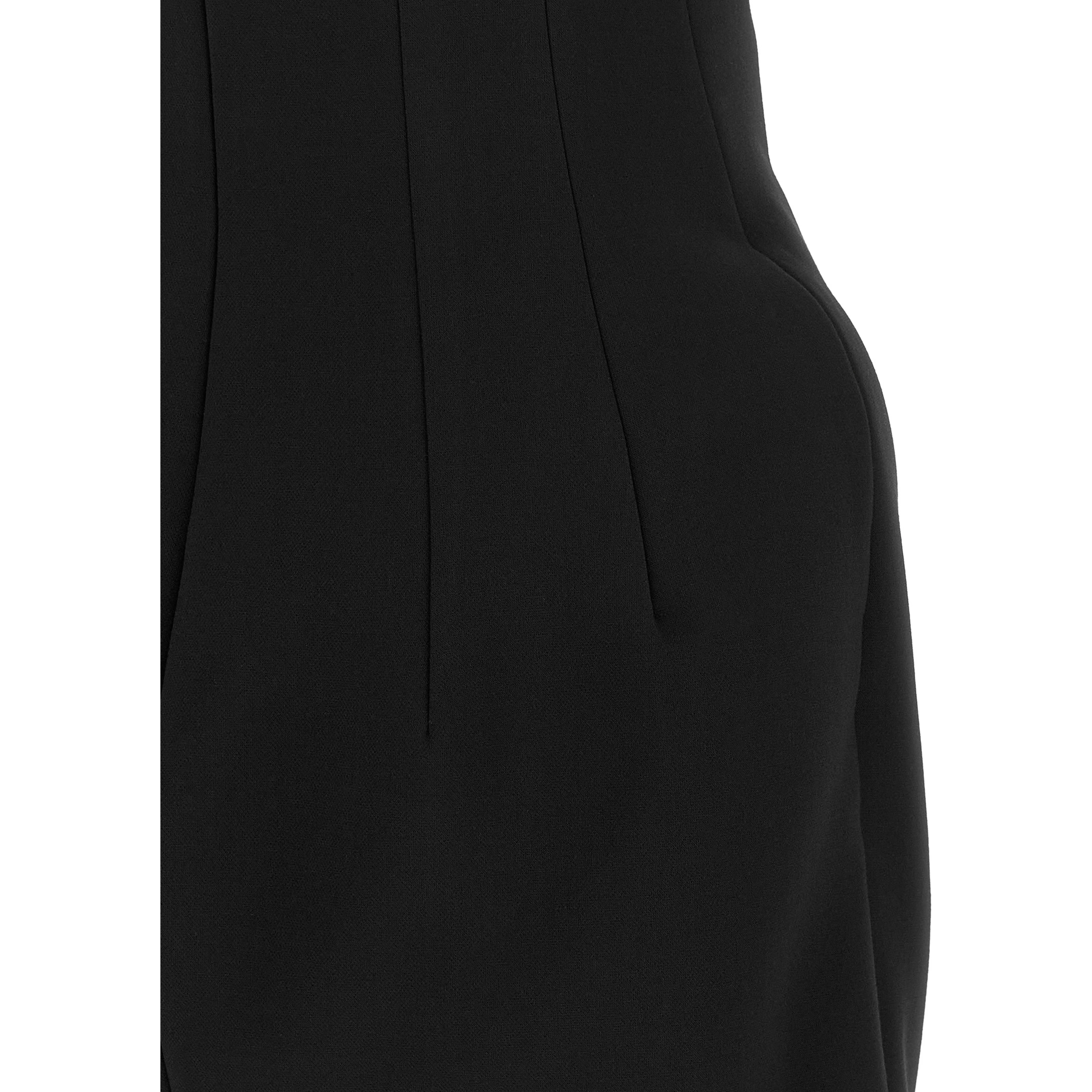 Black Polyester Short Dress