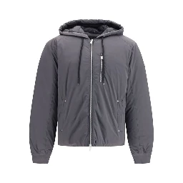 Gray Nylon Full-Length Jacket