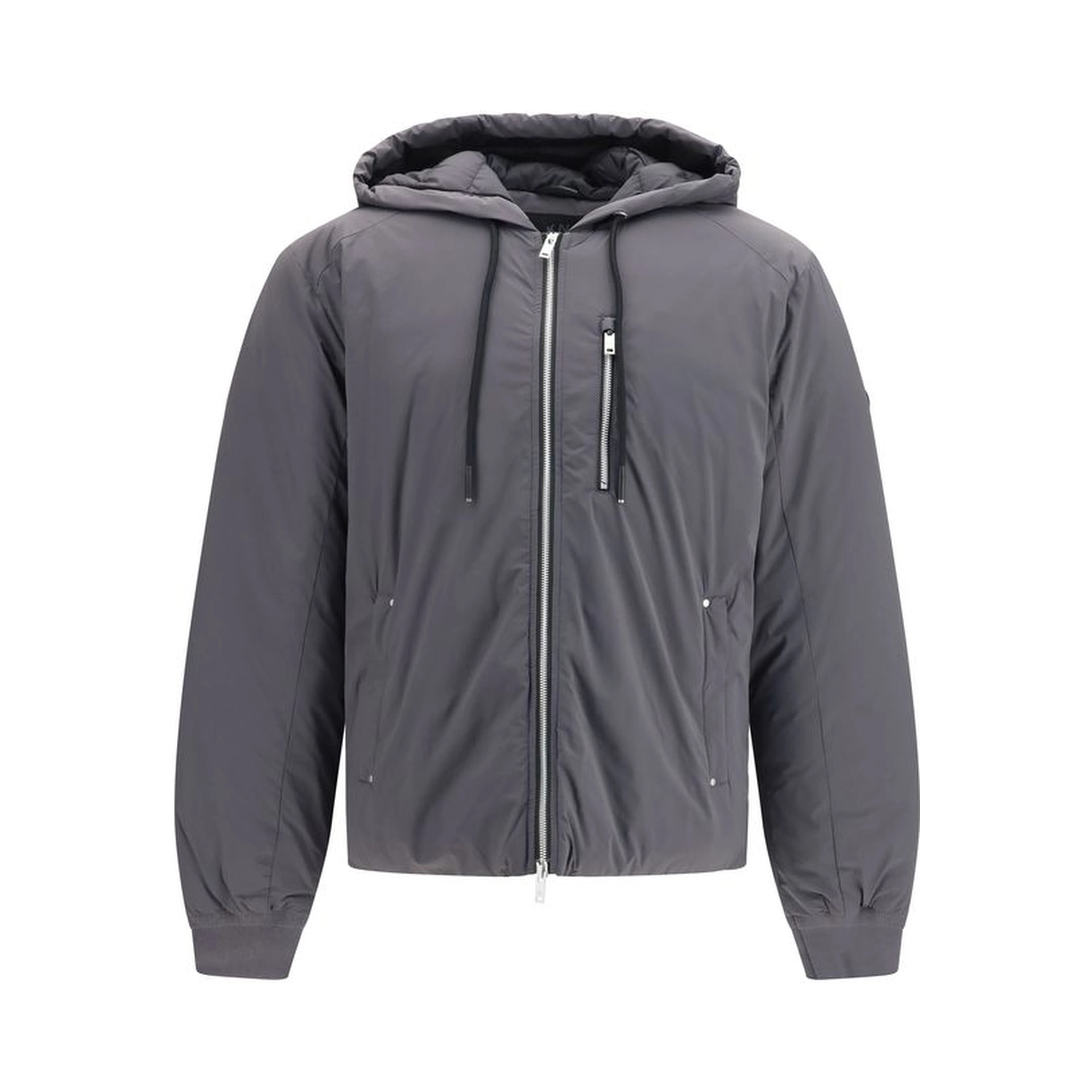 Gray Nylon Full-Length Jacket