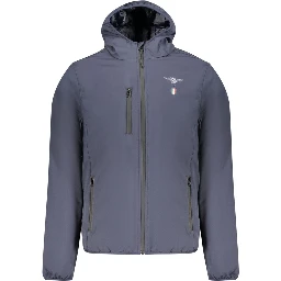 Blue Polyester Shell Jacket