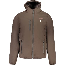 Brown Polyester Shell Jacket