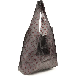 Black Polyurethane Shoulder Bag