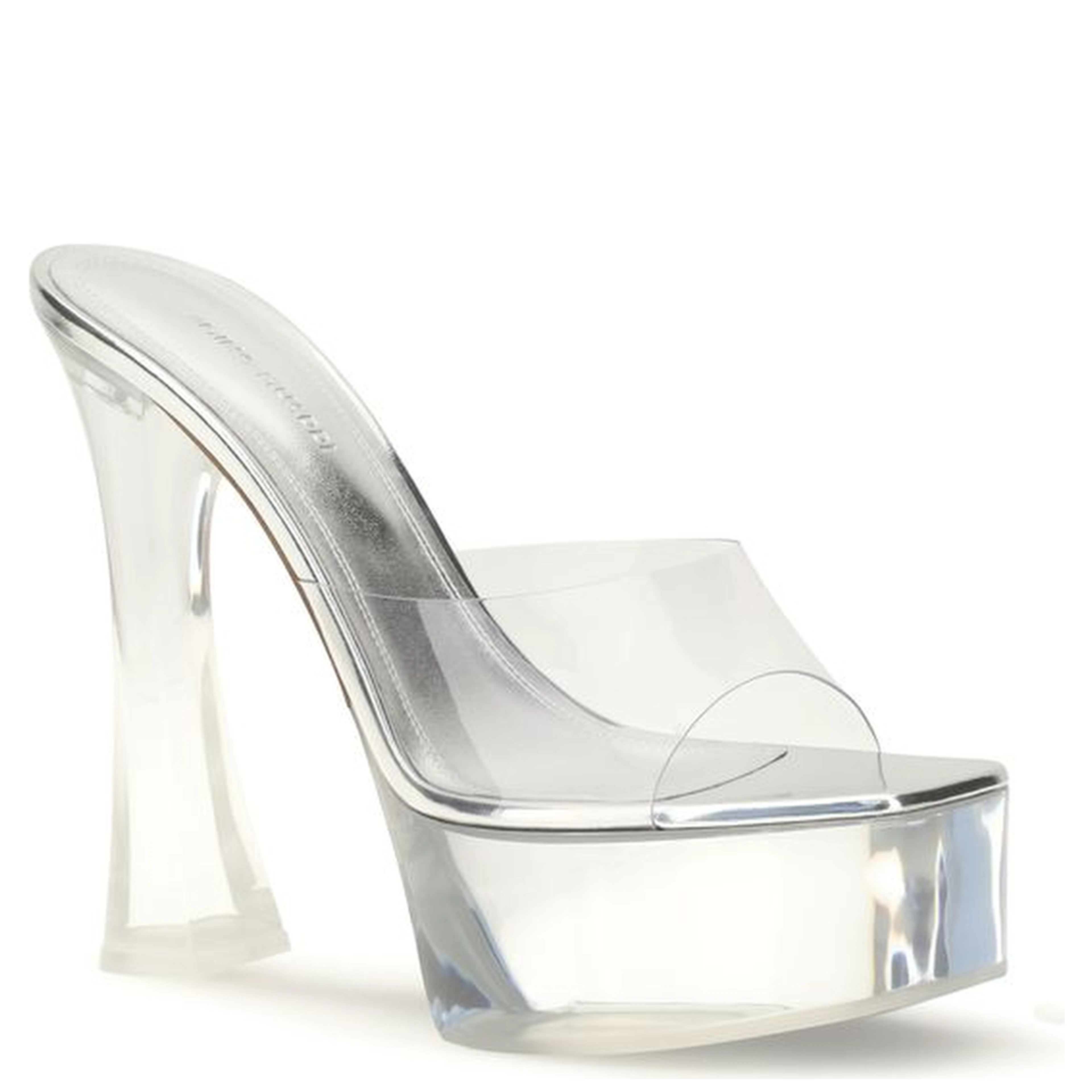 Silver Pvc Platform Sandals