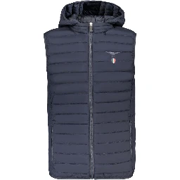 Blue Polyester Men's Jacket