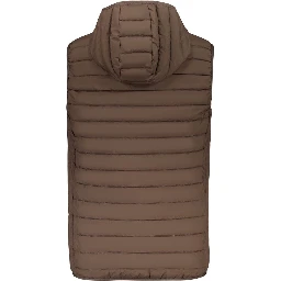 Brown Polyester Sleeveless Jacket