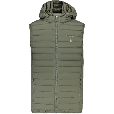 Green Polyester Sleeveless Jacket