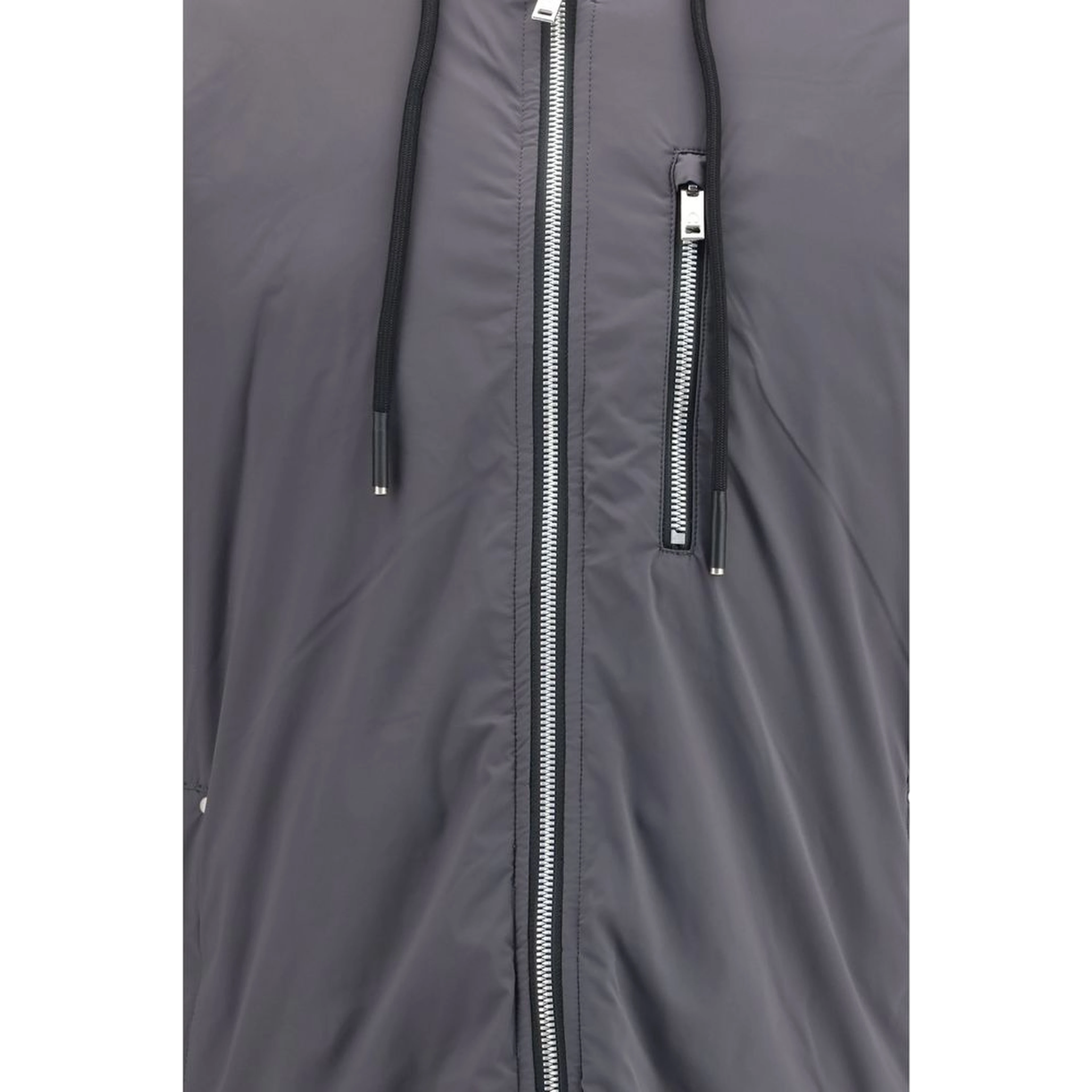 Gray Nylon Full-Length Jacket