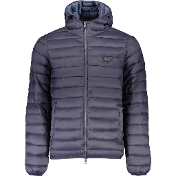Blue Polyamide Full-Length Jacket