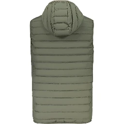 Green Polyester Sleeveless Jacket