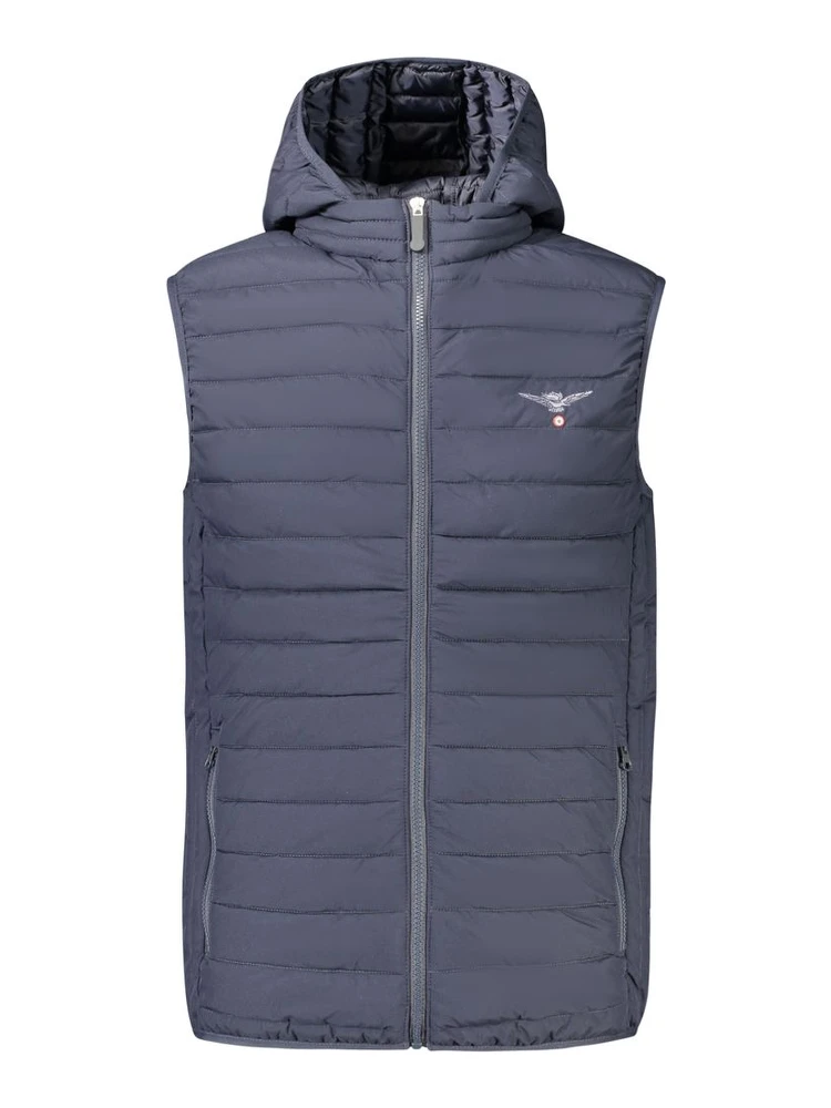 Blue Polyester Men's Jacket