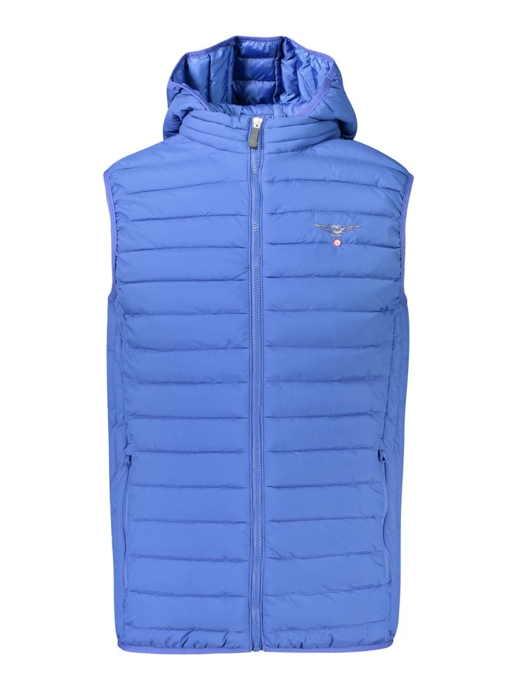 Blue Polyester Men's Jacket