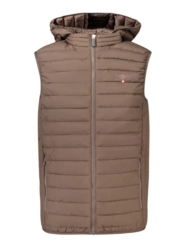 Brown Polyester Men's Jacket