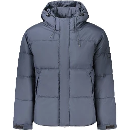 Blue Poliestere Men's Jacket