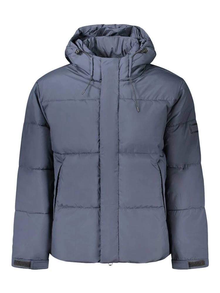 Blue Poliestere Men's Jacket