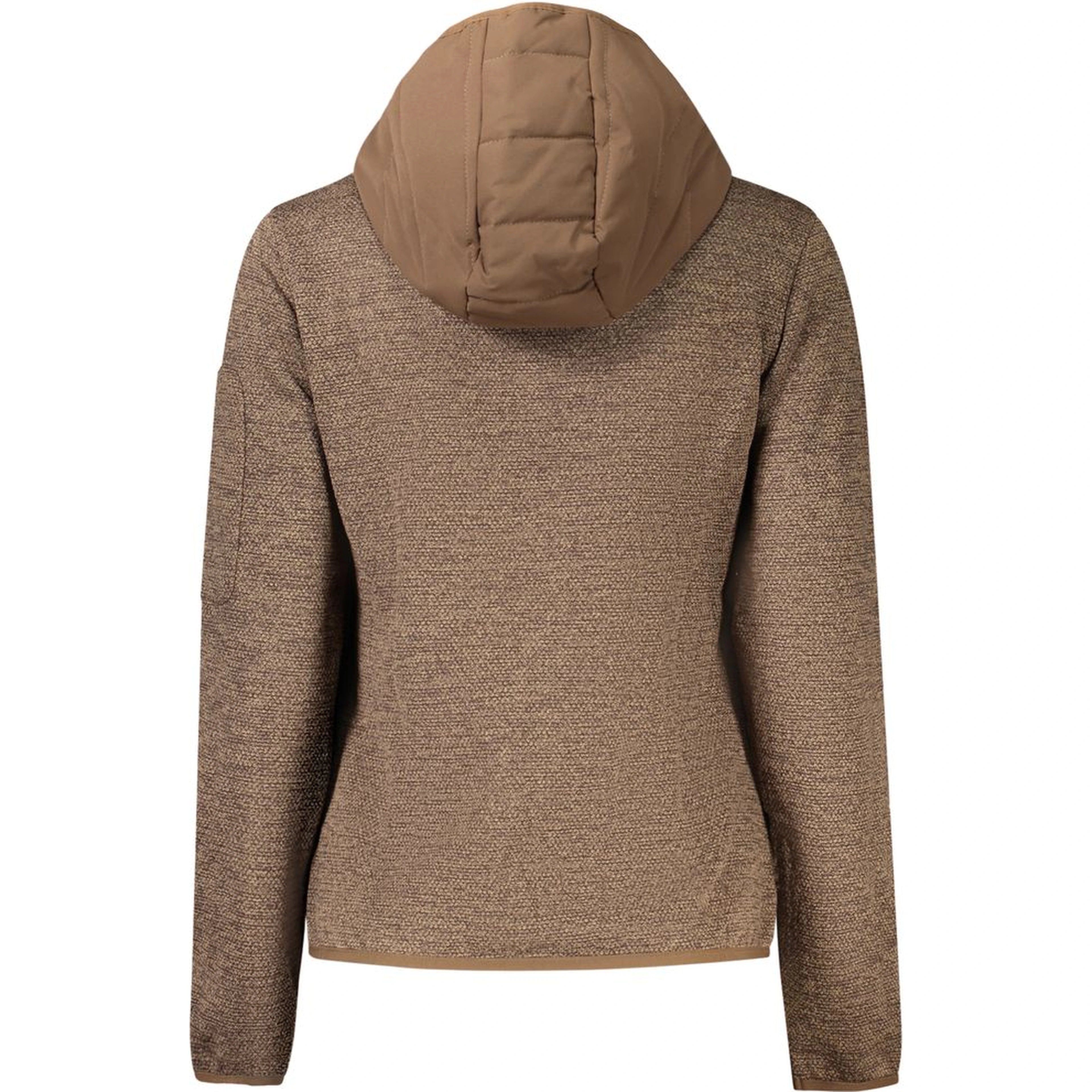 Brown Polyester Women's Jacket with Hood