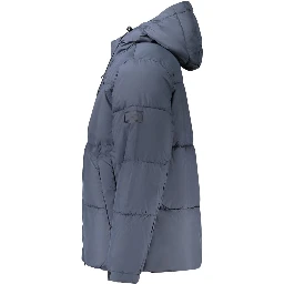Blue Poliestere Men's Jacket