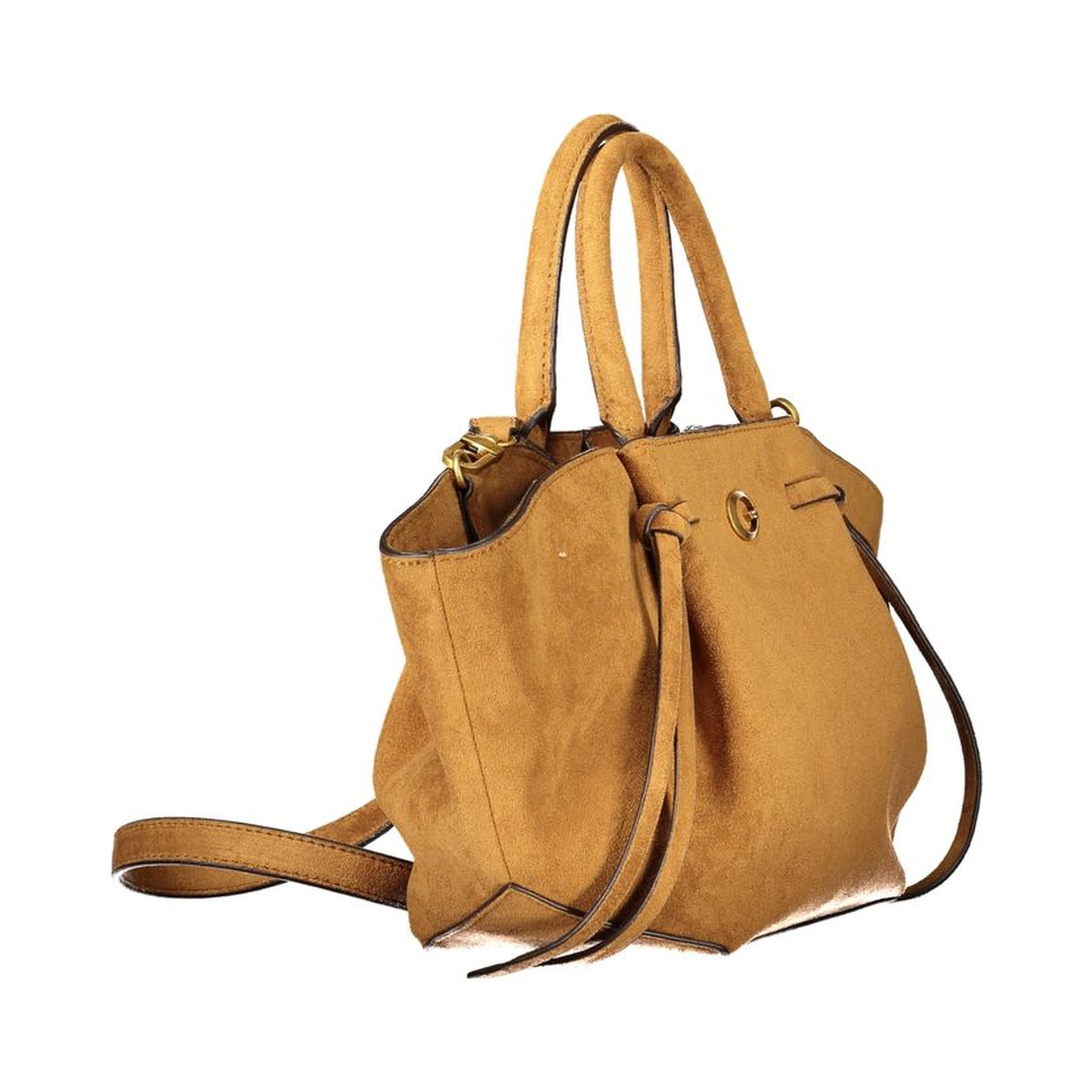 Brown Polyester Women's Bag with Adjustable Shoulder Strap