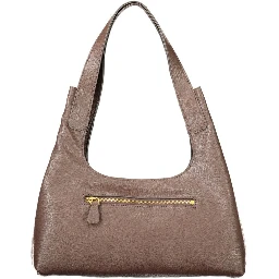 Brown Polyurethane Womens Bag