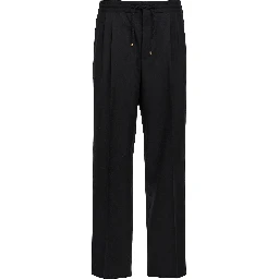Black Wool Casual Pants
