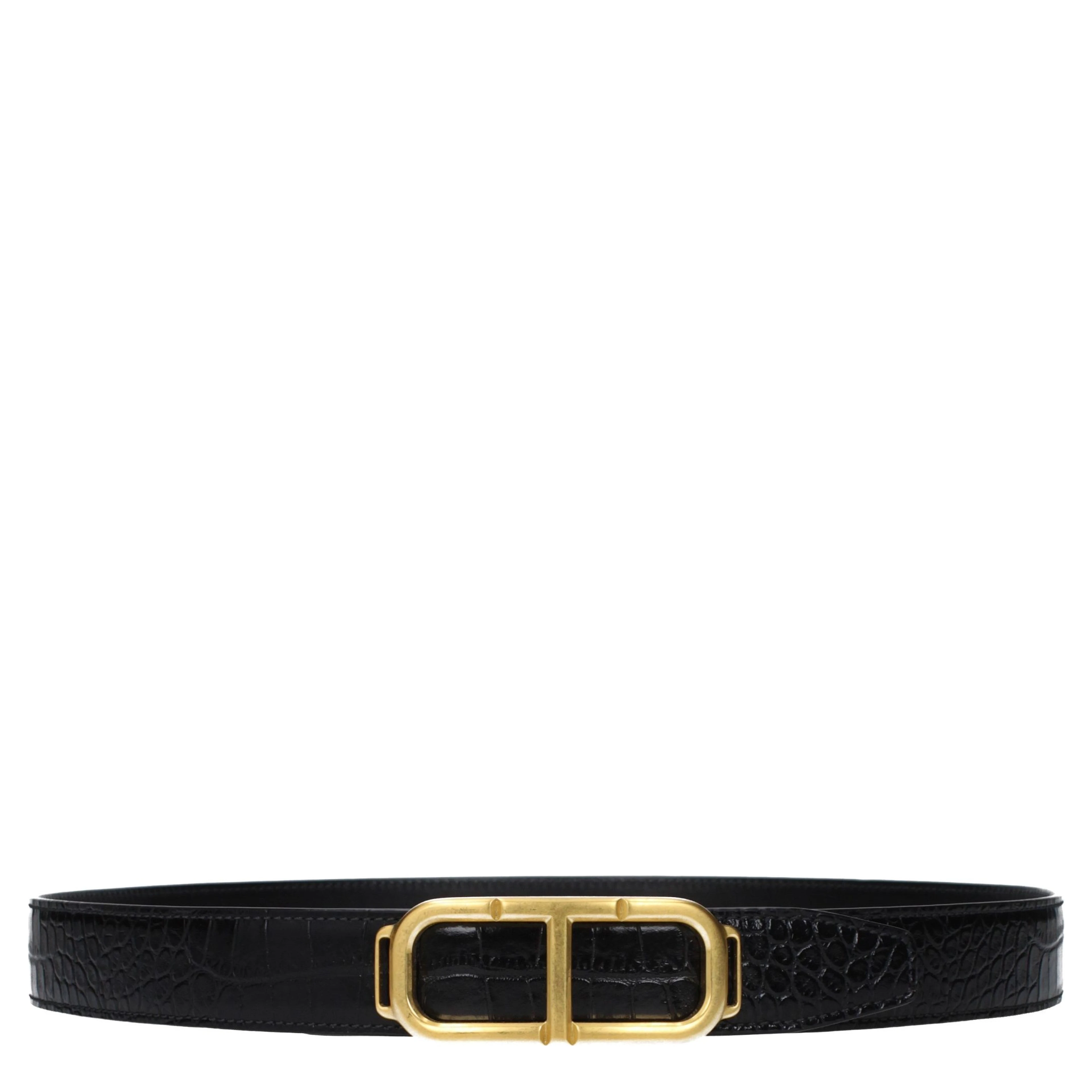 Black Leather Regular Belt