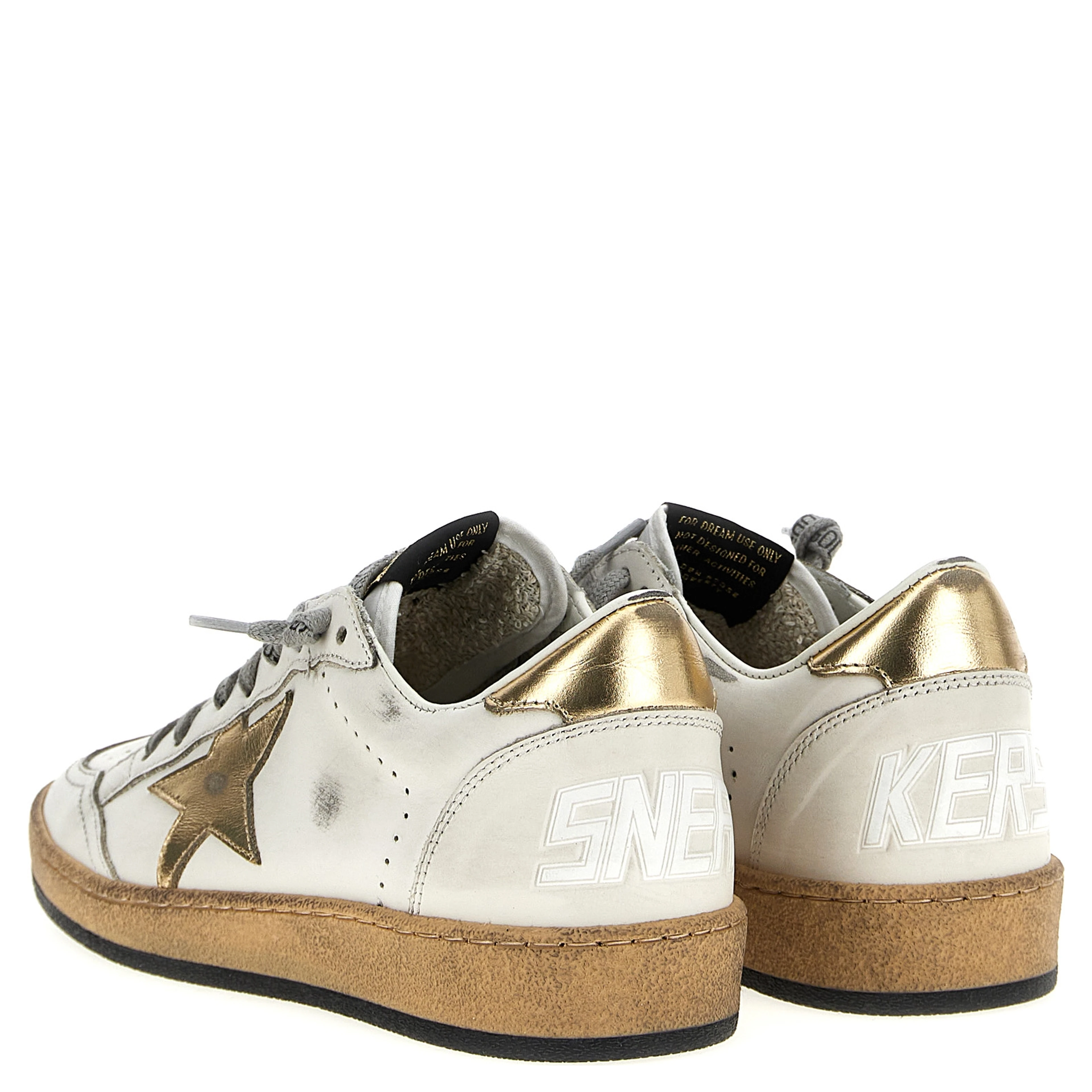 Gold Cowhide Low Top Sneakers