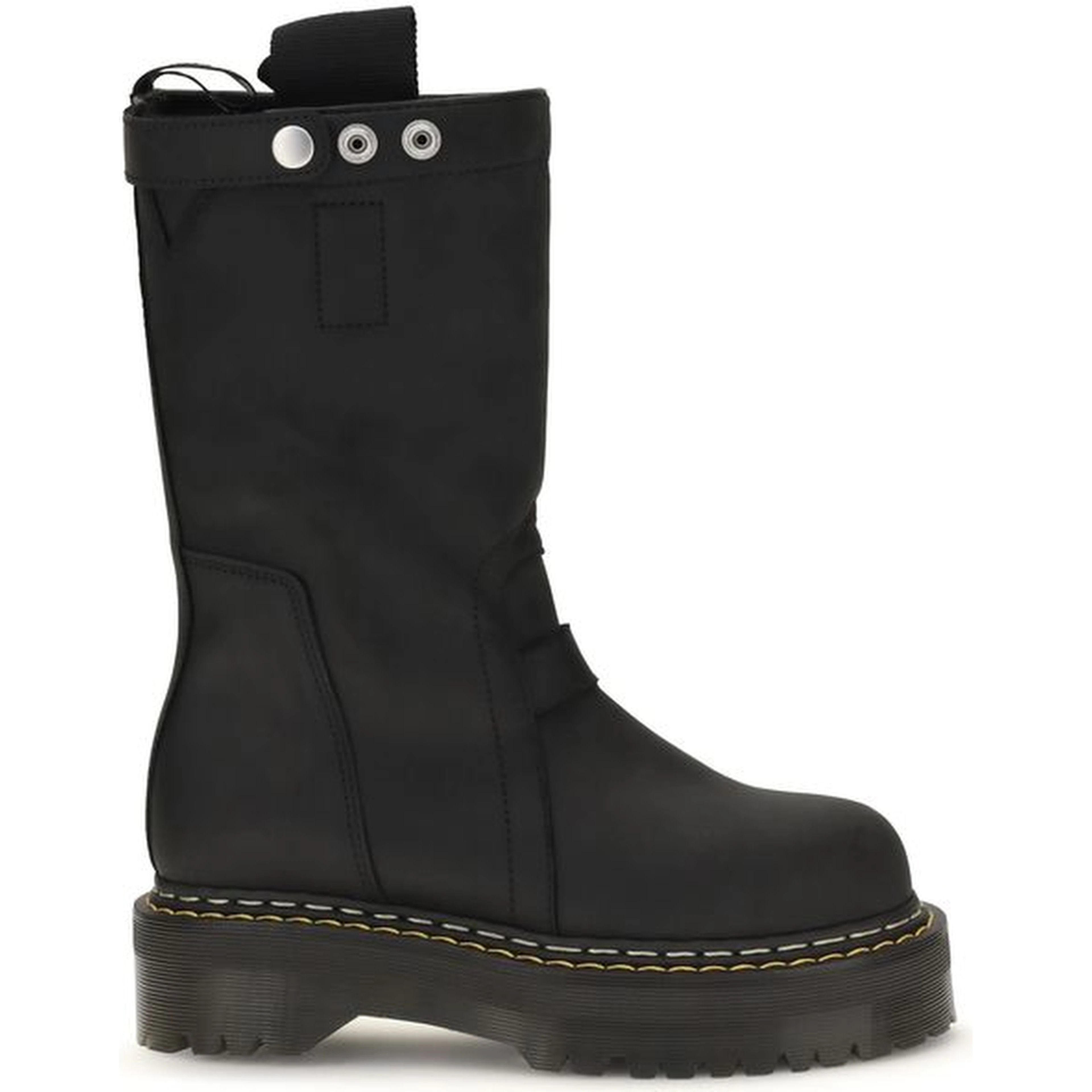 Black Nubuc Leather Lace-Up Boots