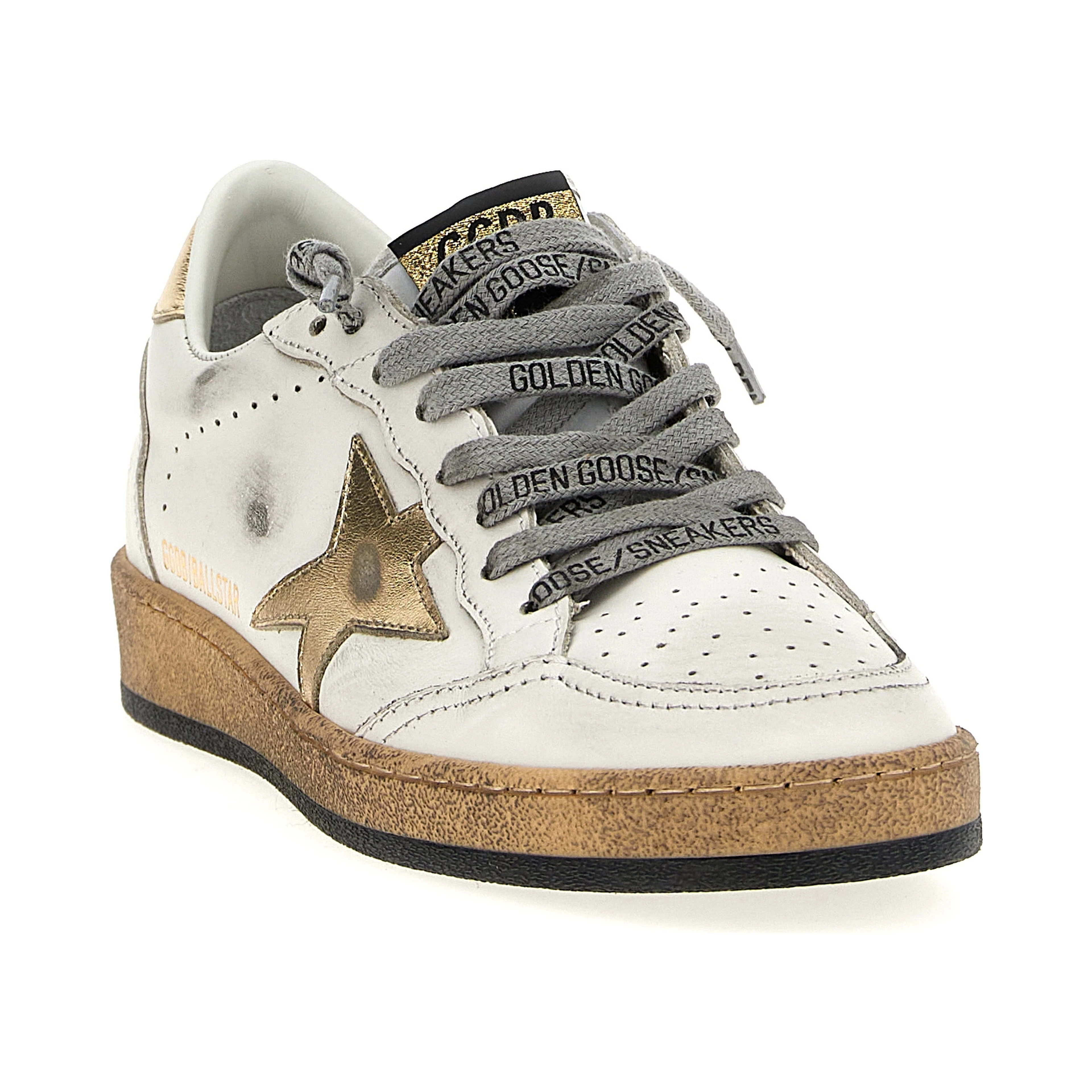 Gold Cowhide Low Top Sneakers