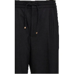 Black Wool Casual Pants