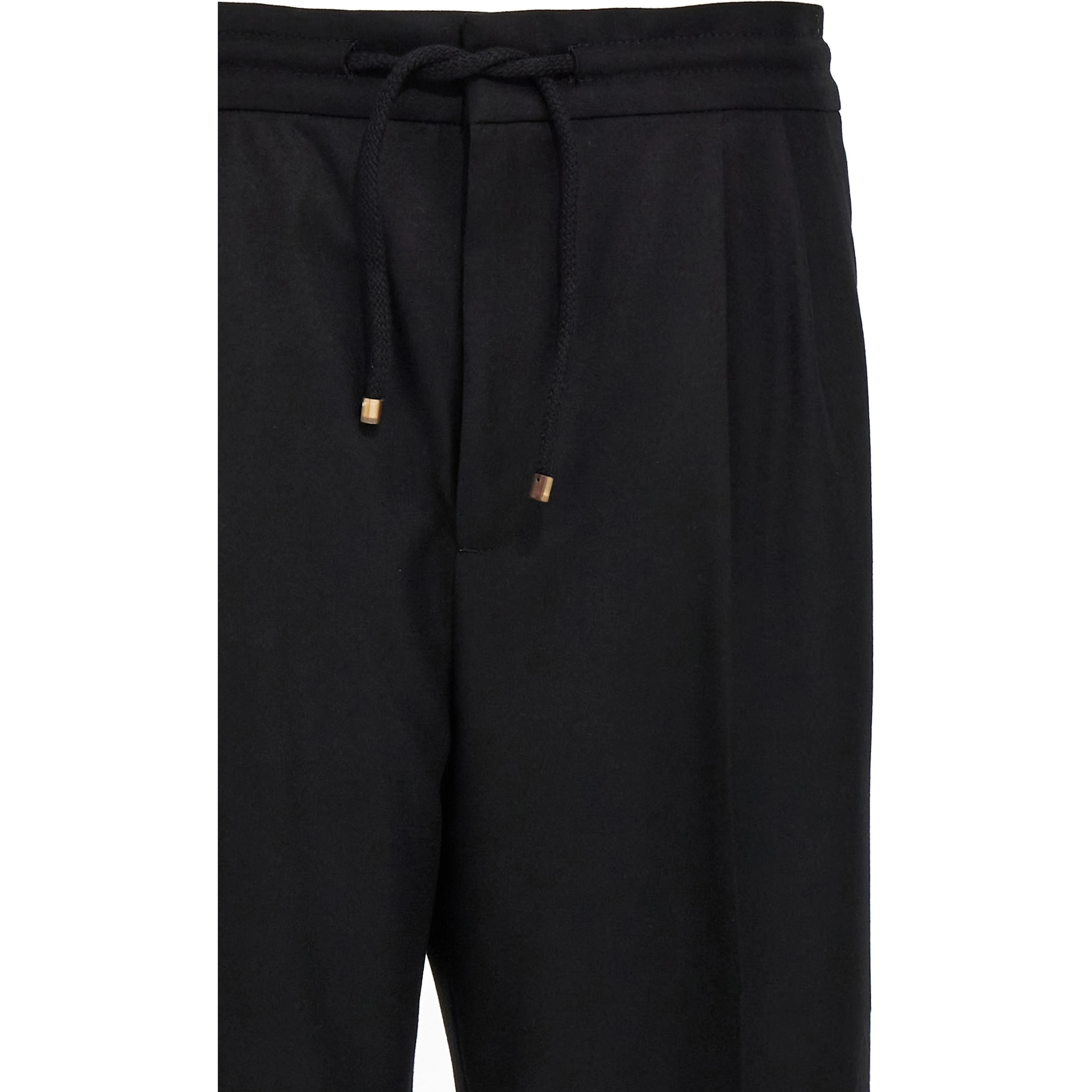 Black Wool Casual Pants