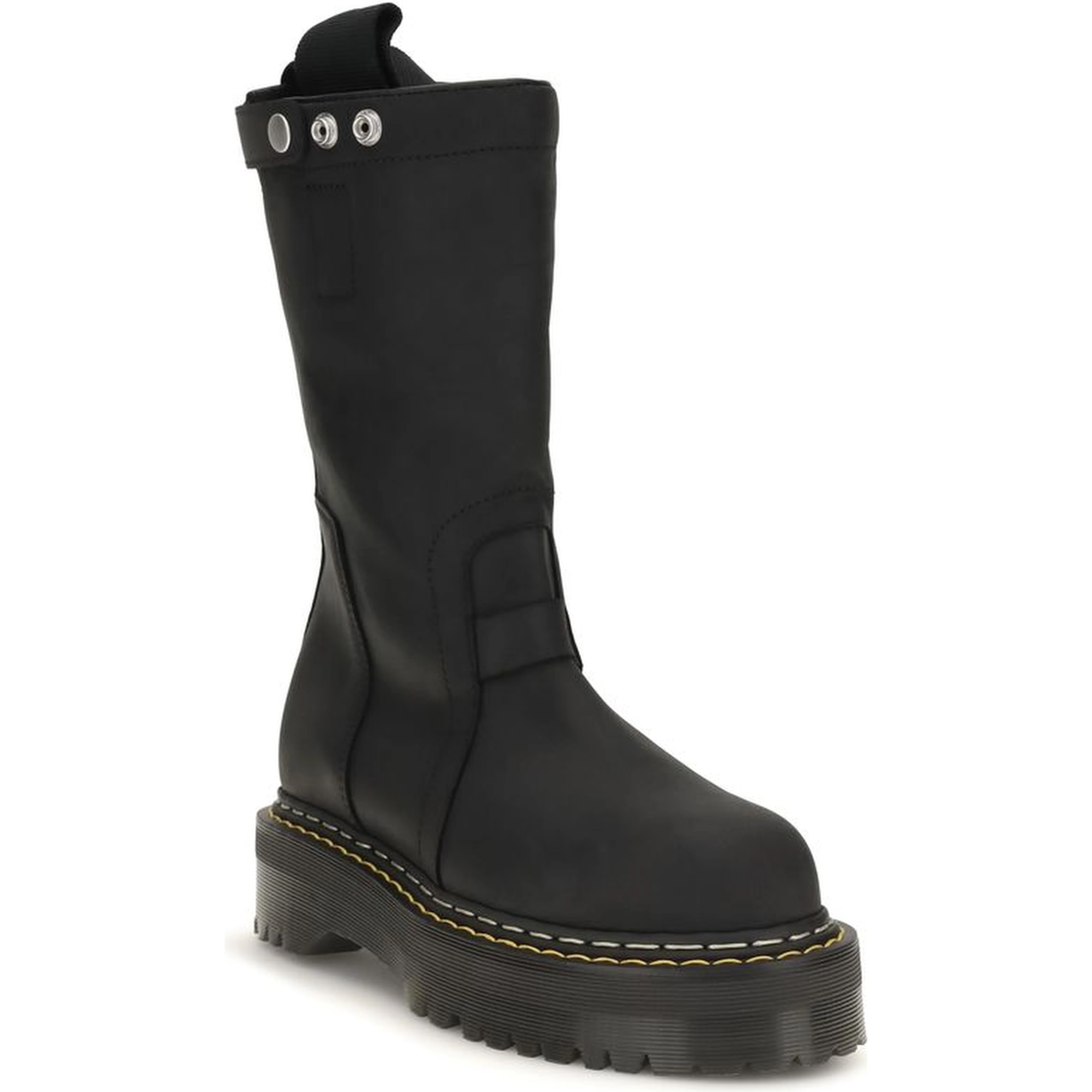Black Nubuc Leather Lace-Up Boots