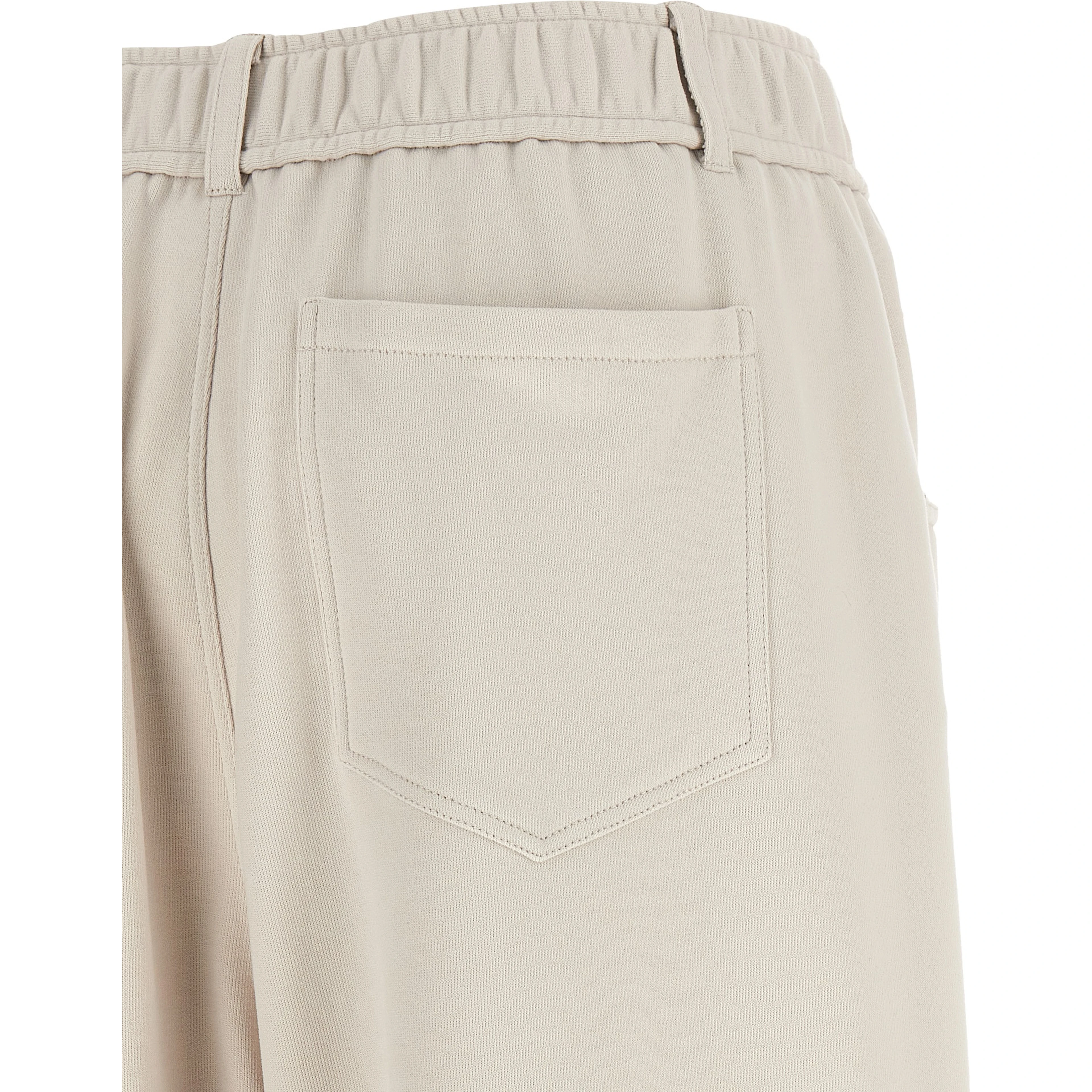 Beige Cotton Athletic Pants