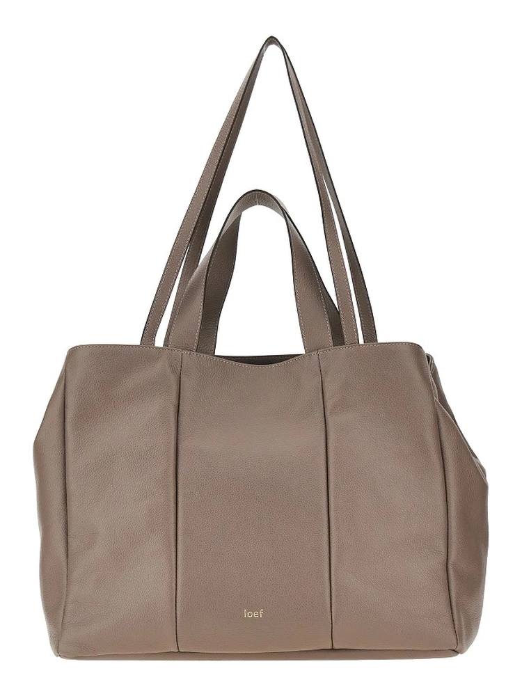 Grained leather 'Daisy' shopping bag