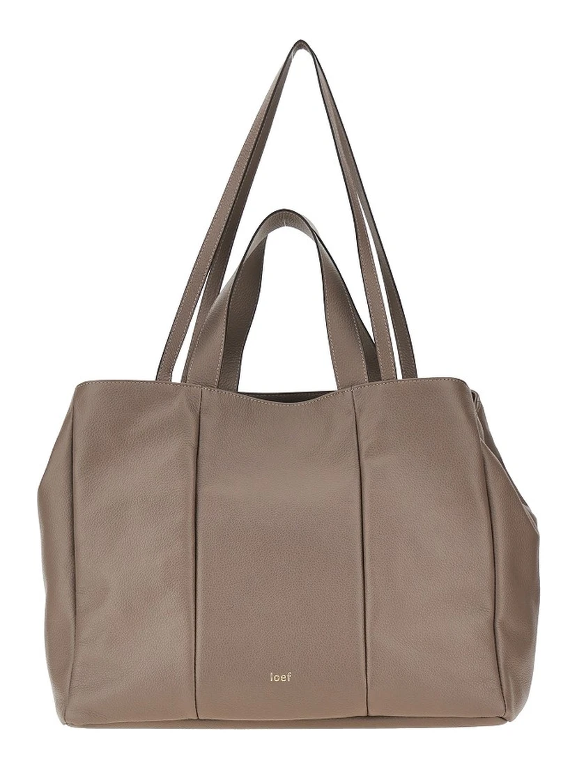 Grained leather 'Daisy' shopping bag