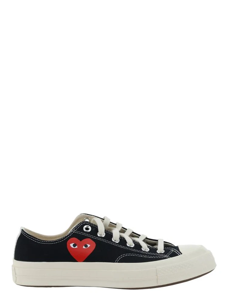 Black Cotton Low Top Sneakers
